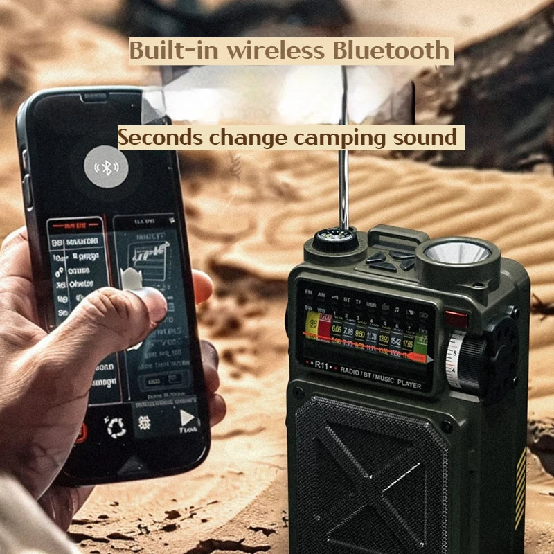 Multi function cranked radio